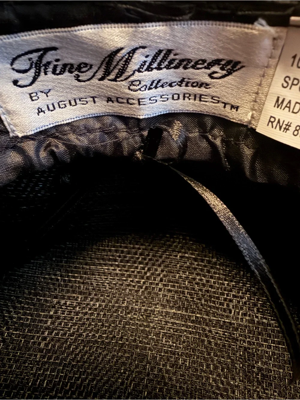 August Accessories Millinery Collection Black Straw Hat Blush Rose
